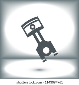 piston vector icon, stock vector illustration flat design style