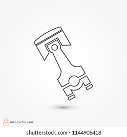piston vector icon, stock vector illustration flat design style
