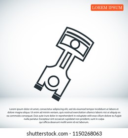 piston vector icon, stock vector illustration flat design style