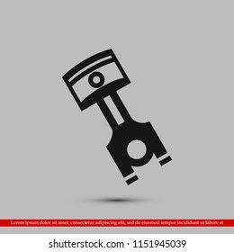 piston vector icon, stock vector illustration flat design style
