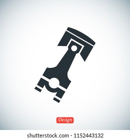 piston vector icon, stock vector illustration flat design style