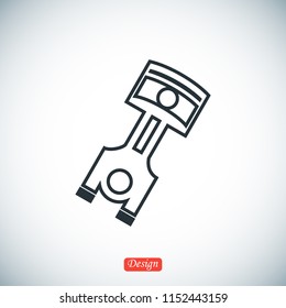 piston vector icon, stock vector illustration flat design style