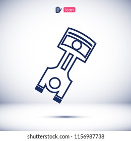 piston vector icon, stock vector illustration flat design style
