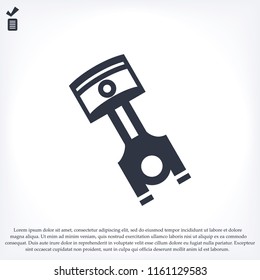 piston vector icon, stock vector illustration flat design style