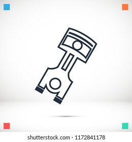 piston vector icon, stock vector illustration flat design style