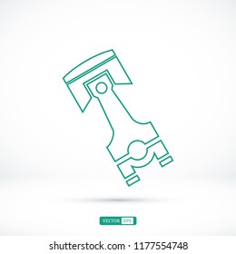 piston vector icon, stock vector illustration flat design style