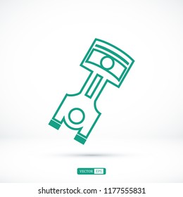 piston vector icon, stock vector illustration flat design style