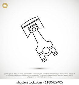 piston vector icon, stock vector illustration flat design style
