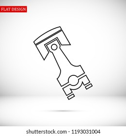 piston vector icon, stock vector illustration flat design style