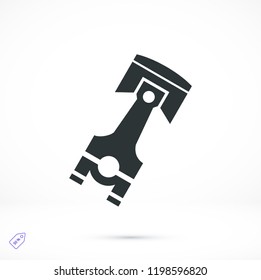 piston vector icon, stock vector illustration flat design style