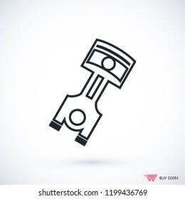 piston vector icon, stock vector illustration flat design style
