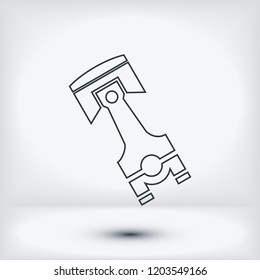 piston vector icon, stock vector illustration flat design style