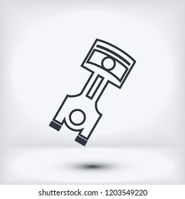 piston vector icon, stock vector illustration flat design style