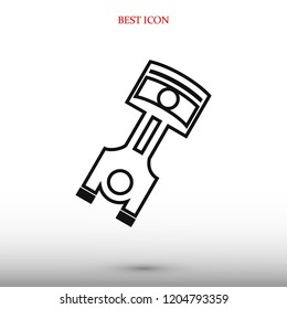 piston vector icon, stock vector illustration flat design style