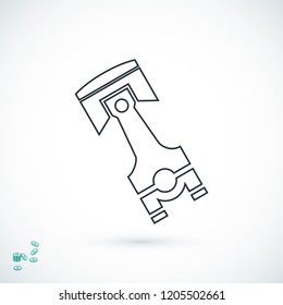 piston vector icon, stock vector illustration flat design style
