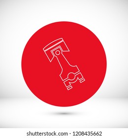 piston vector icon, stock vector illustration flat design style