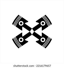 Piston vector logo design with letter X concept.