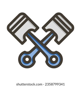 Piston Vector Thick Line Filled Colors Icon For Personal And Commercial Use.
