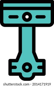 Kolben mit weißem Hintergrund. Kolben ist ein Symbol der künstlichen Intelligenz.color Linie Symbol.