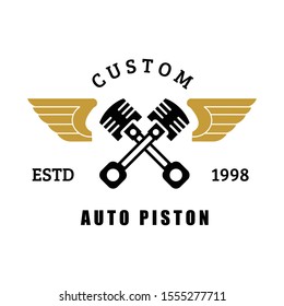 piston and wing automotive logo vector illustration