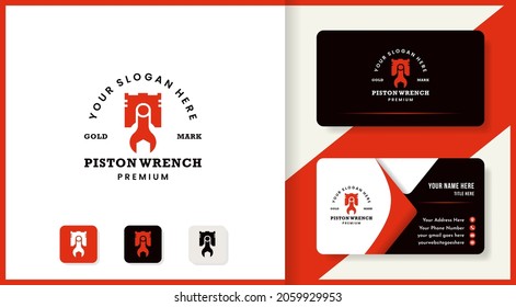 piston wrench logo and business card design