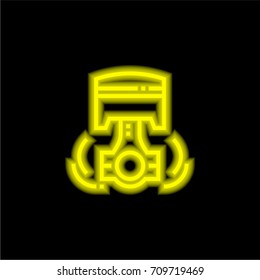 Piston yellow glowing neon ui ux icon. Glowing sign logo vector