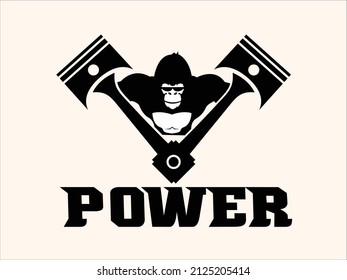 pistone logo with gorilla symbol full of power 