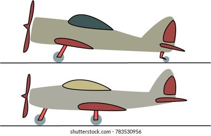 Piston-engine powered aircraft, two airplanes, single-engine piston aircraft
