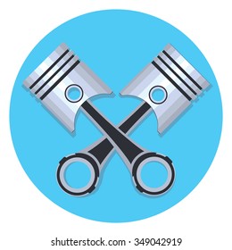 pistons circle icon with shadow