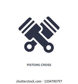 pistons cross icon. Simple element illustration from mechanicons concept. pistons cross editable symbol design on white background. Can be use for web and mobile.