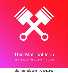 Pistons cross red and pink gradient material white icon minimal design