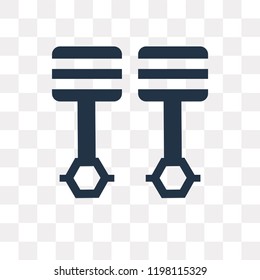 Pistons cross vector icon isolated on transparent background, Pistons cross transparency concept can be used web and mobile