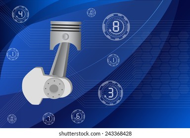 pistons engine ,vector Illustrations .ESP 10
