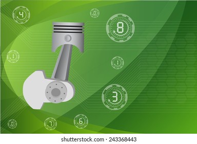 pistons engine ,vector Illustrations .ESP 10