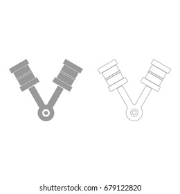 Pistons grey set icon .