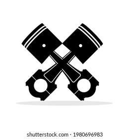 Pistons icon isolated on white background vector illustration. Car garage vector graphic silhouette.