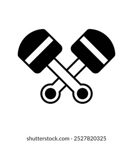 Icono de pistones con fondo blanco Vector Ilustración de stock