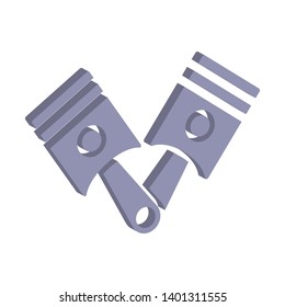 Pistons icon.Isometric and 3D view.	