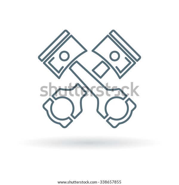 Pistons Rods Icon Conrods Sign Vehicle Stock Vector (Royalty Free