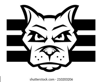 Pit bull or American bulldog dog face outline/Dog Face Vector