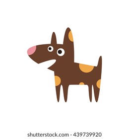 Pit Bull Dog Breed Primitive Cartoon Illustration