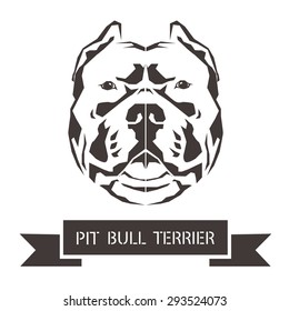 Pit bull dog face - vector illustration