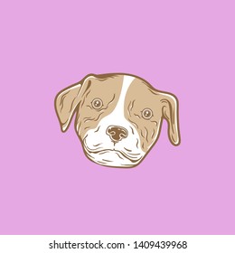 pit bull dog head. dog logo. animal logo.