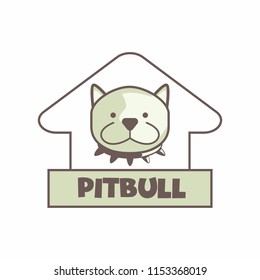 pit bull dog mascot logo isolated on white background. vector illustration