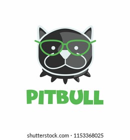 pit bull dog mascot logo isolated on white background. vector illustration