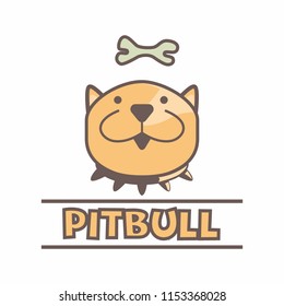 pit bull dog mascot logo isolated on white background. vector illustration