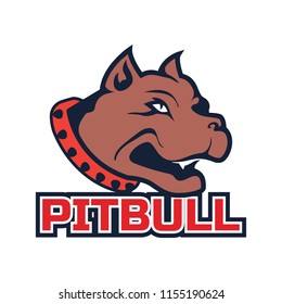 pit bull dog mascot logo isolated on white background. vector illustration