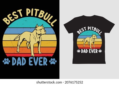 Pit bull dog Retro Vintage,dog shirt ,Dad dog T-Shirt design.