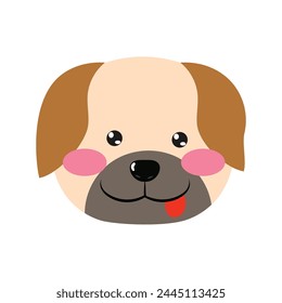 pit bull emoticon design. happy face stock element