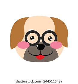 pit bull emoticon design. happy face stock element